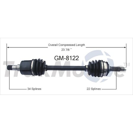 Surtrack Axle Cv Axle Shaft, Gm-8122 GM-8122